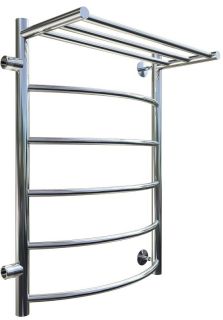 Водяной полотенцесушитель Тругор Приоритет ПМ 1 50x80x50см с полкой левый хром Приоритет1/ПМ508050Плев